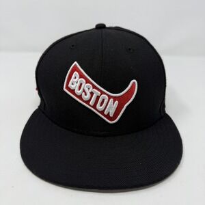 Boston Red Sox Hat Cap Fitted Mens 8 Black Baseball Cooperstown 59FIFTY New Era